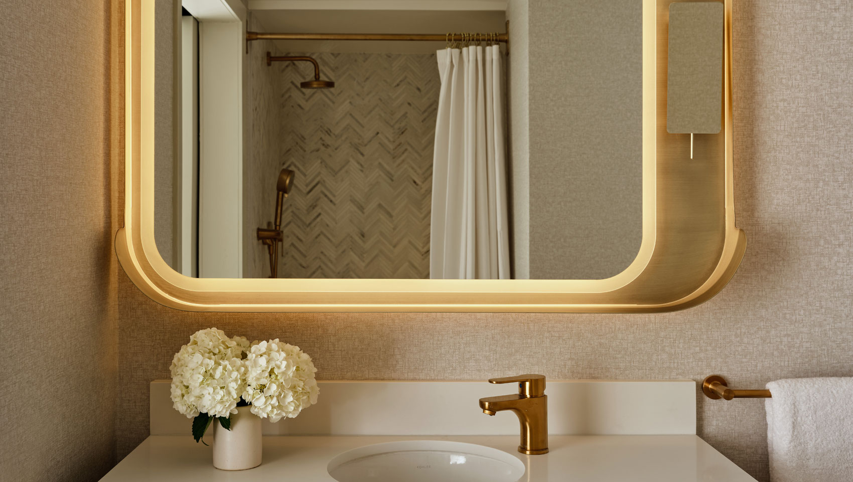 Guestroom bathroom sink at Kimpton Ashbel Hotel