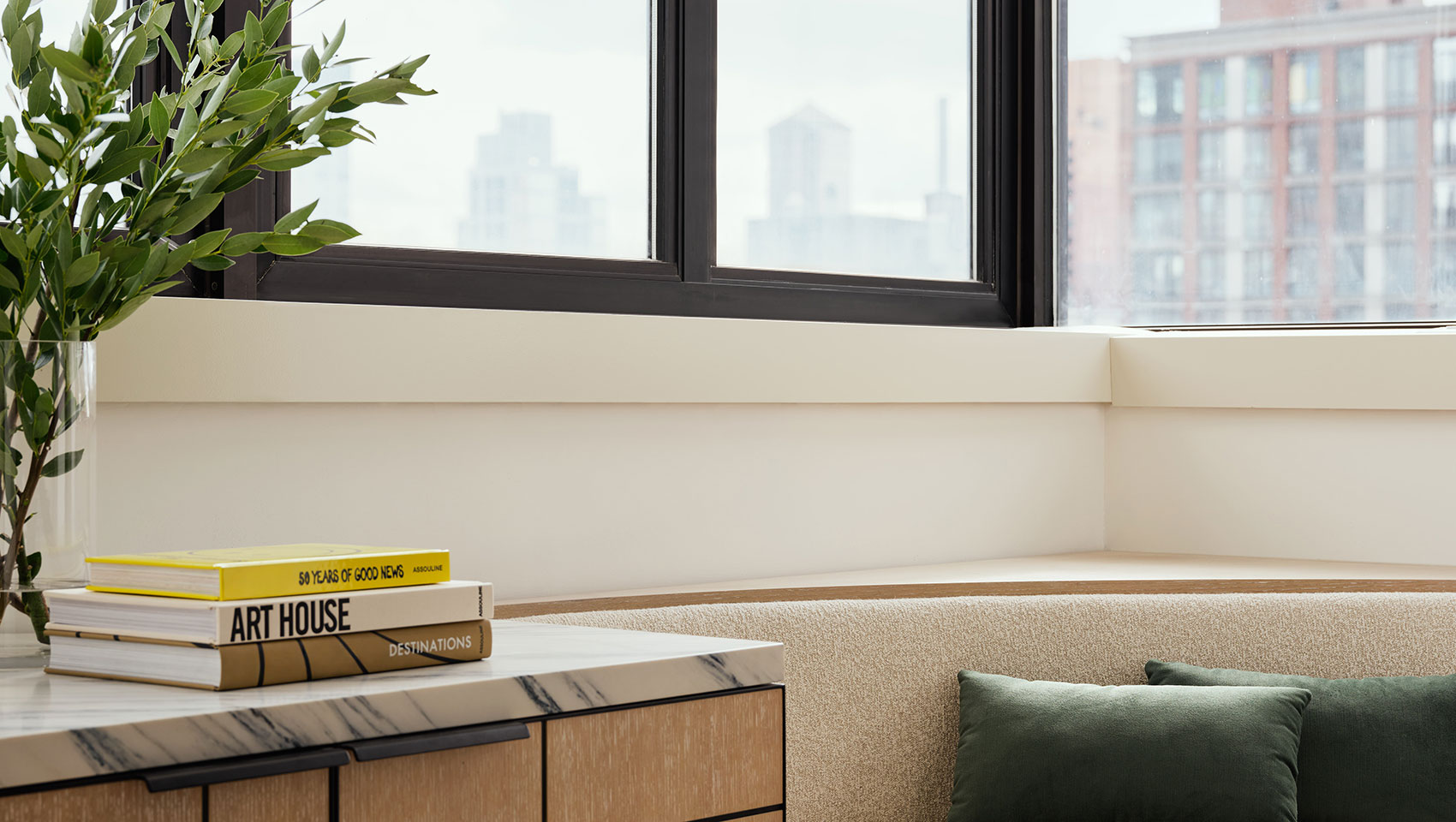 Penthouse window seating area at Kimpton Ashbel