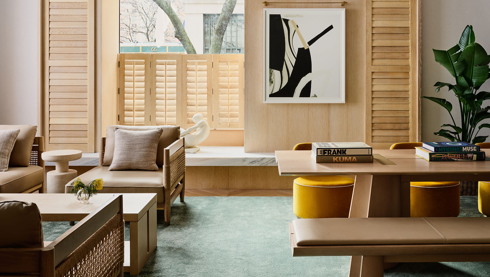 Lounge area seating and tables at Kimpton Ashbel